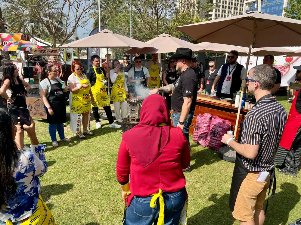 Exit 10 Pitmasters Hunter and Dave cooking for festival crowds at Taste of Abu Dhabi
